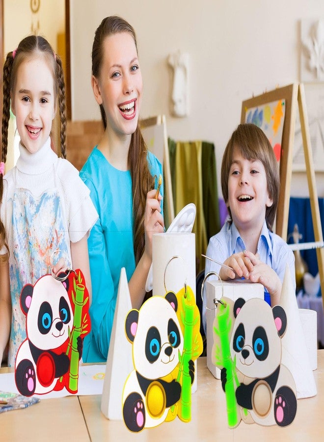 HOZKEAP 24 Packs Pandas Animal Bulk Mini Pop Fidget Keychain,Boys and Girls kids Birthday Party Favors Supplies Classroom Students Bubble Prize - Image 4